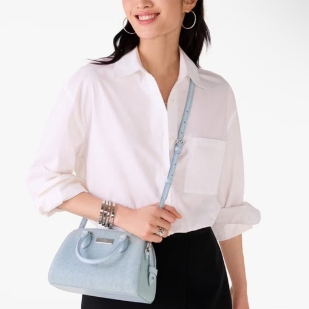 Kate Spade Madison Studded Denim Satchel Bag NWT - Picture 7 of 9